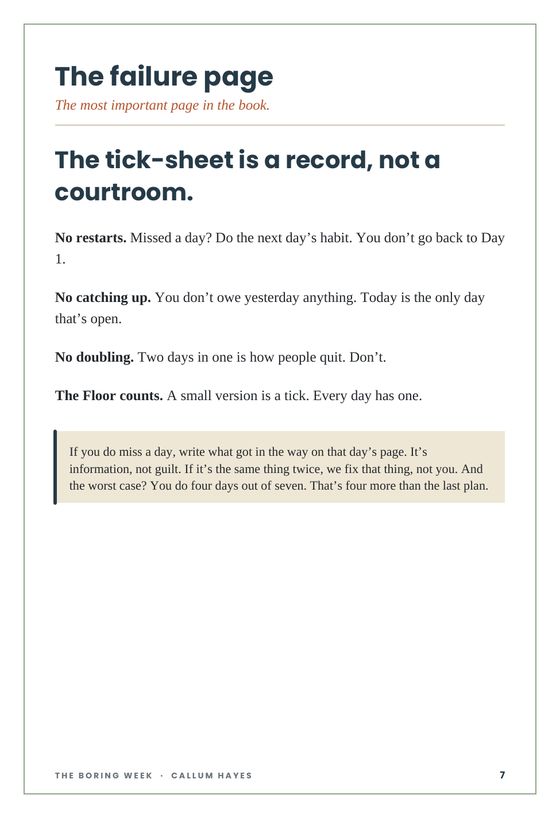 The failure page